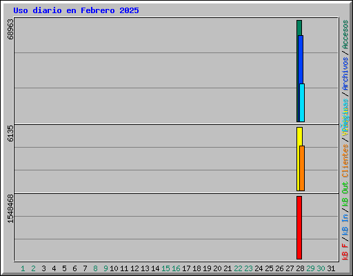 Uso diario en Febrero 2025