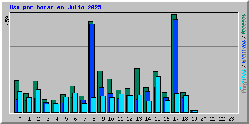 Uso por horas en Julio 2025