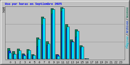 Uso por horas en Septiembre 2025