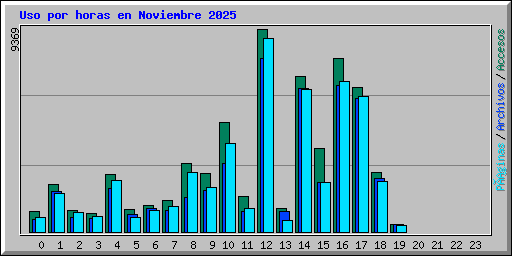 Uso por horas en Noviembre 2025
